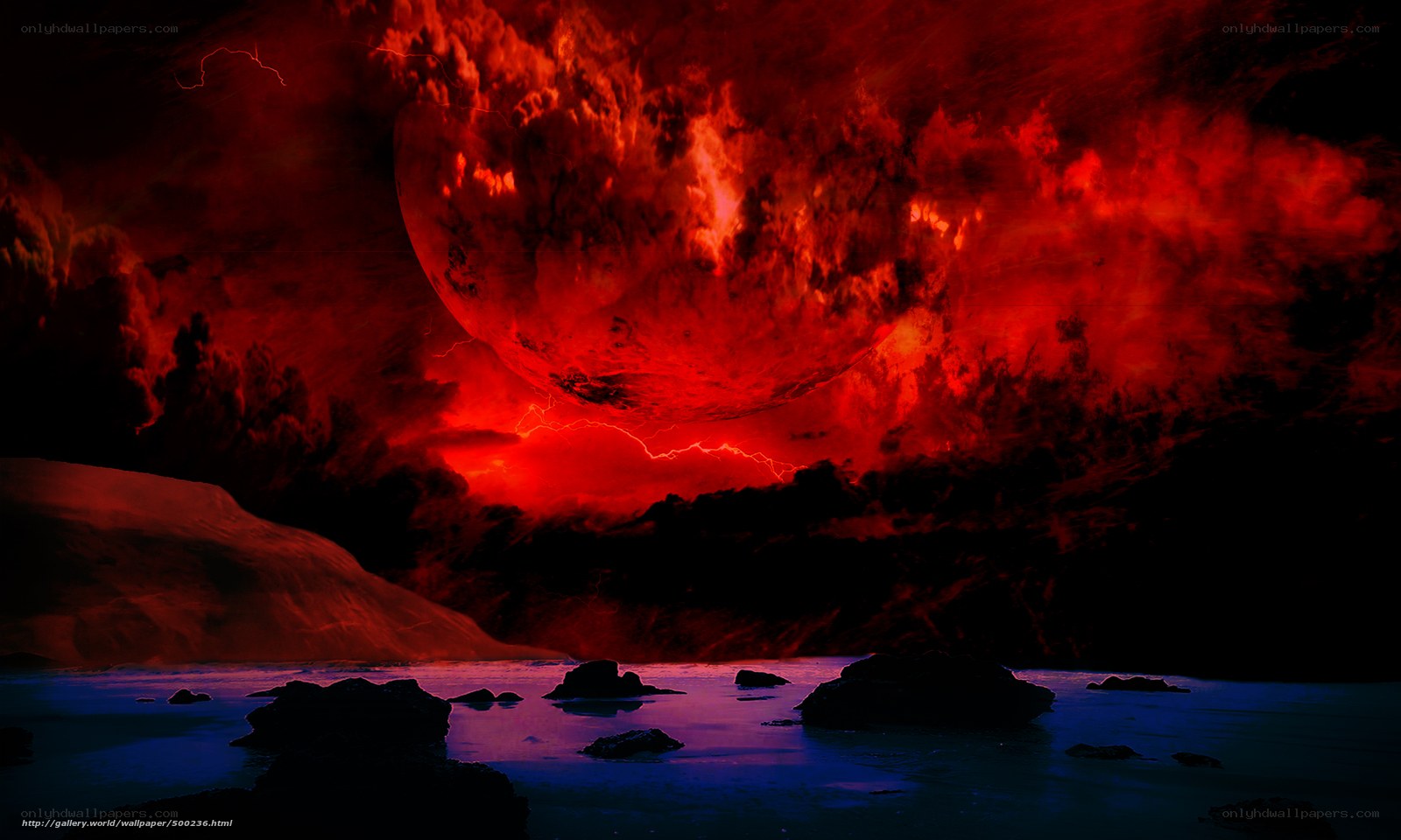 Red planet storm landscape