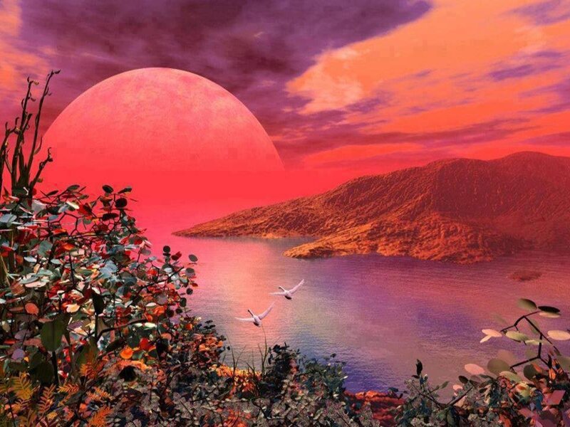 Red Planet Sunset — Dramatic, Digital Art