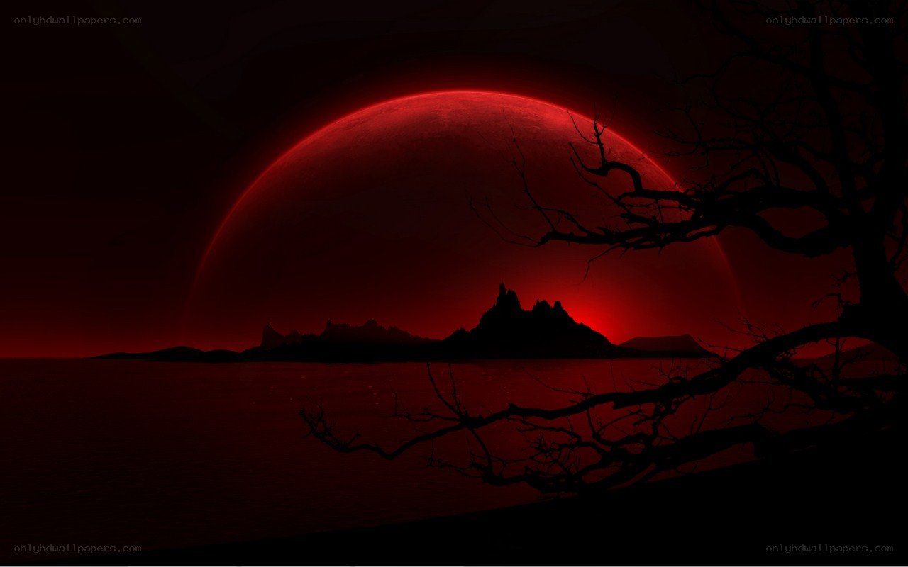 Red planet sunset landscape