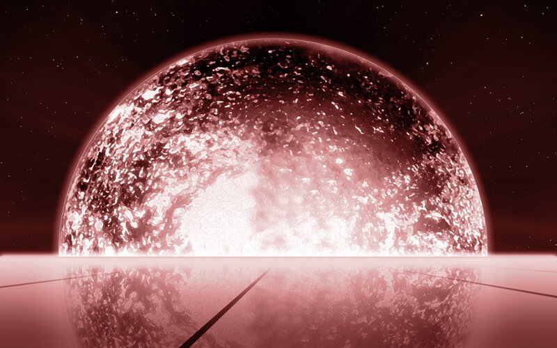 Red planet surface view