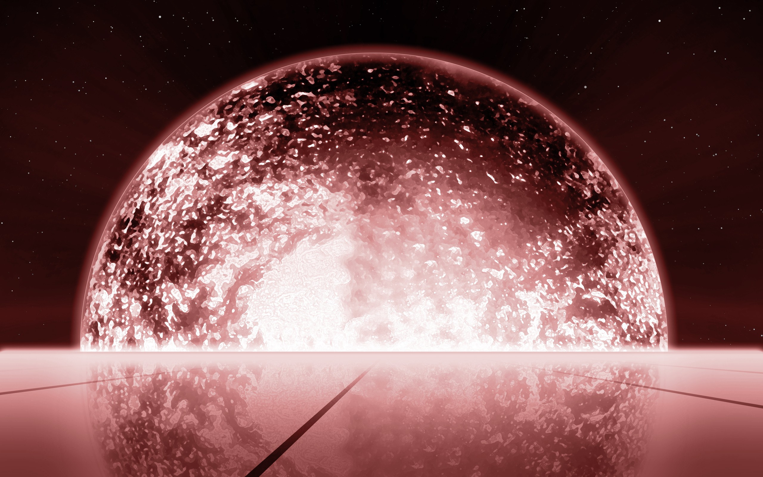 Red planet surface view