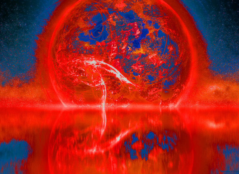 Red planet with energy surge