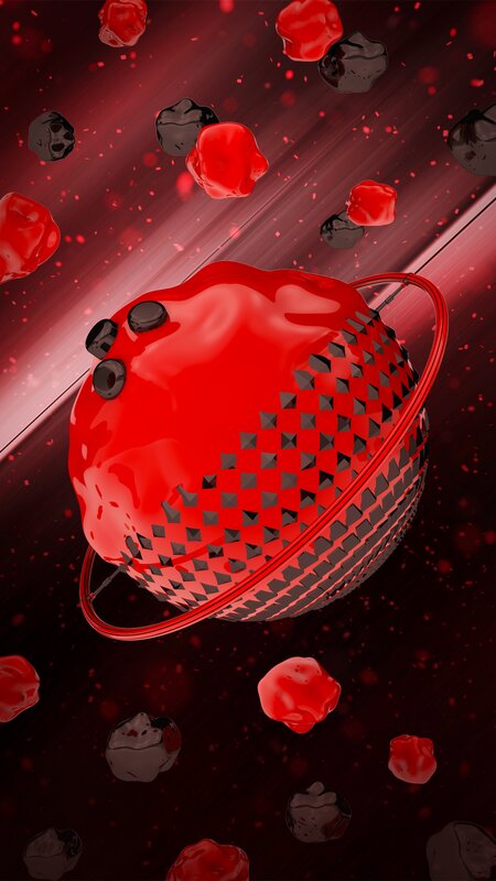 Red Planet with Rings — Dramatic, 3d Render