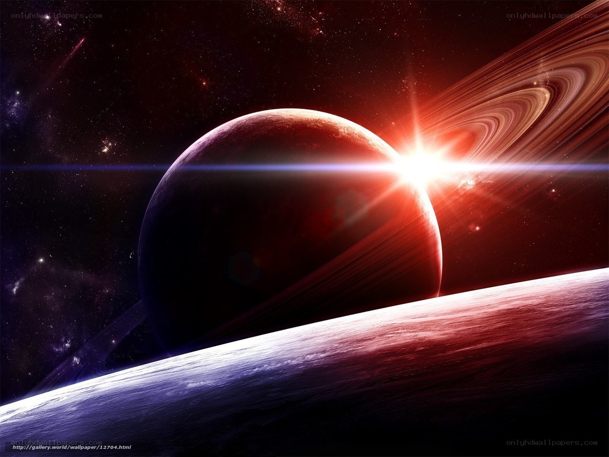 Red planet with rings