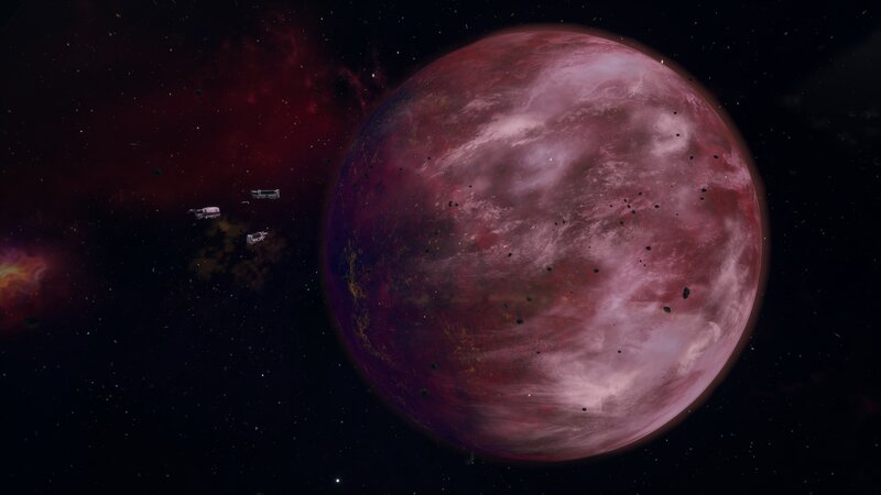 Red Planet with Ships