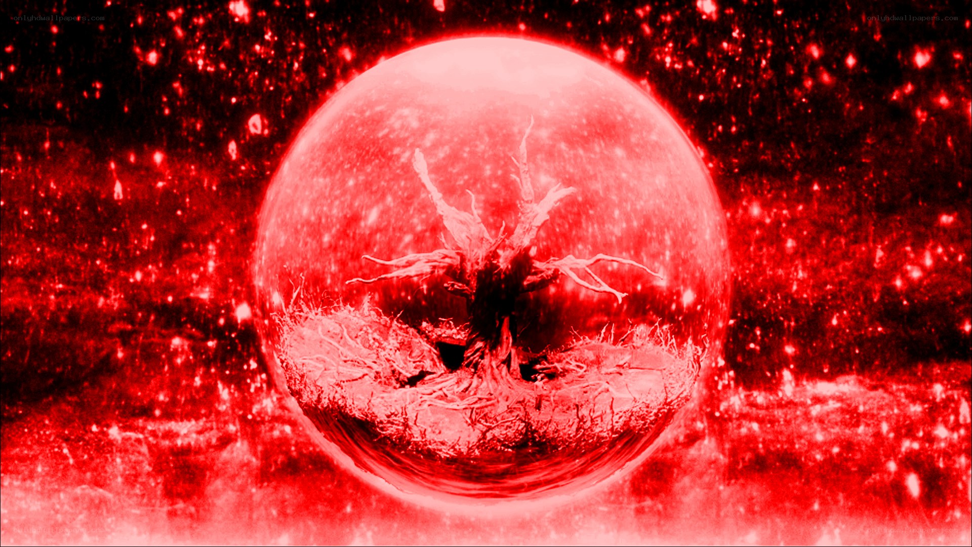 Red planet with tree