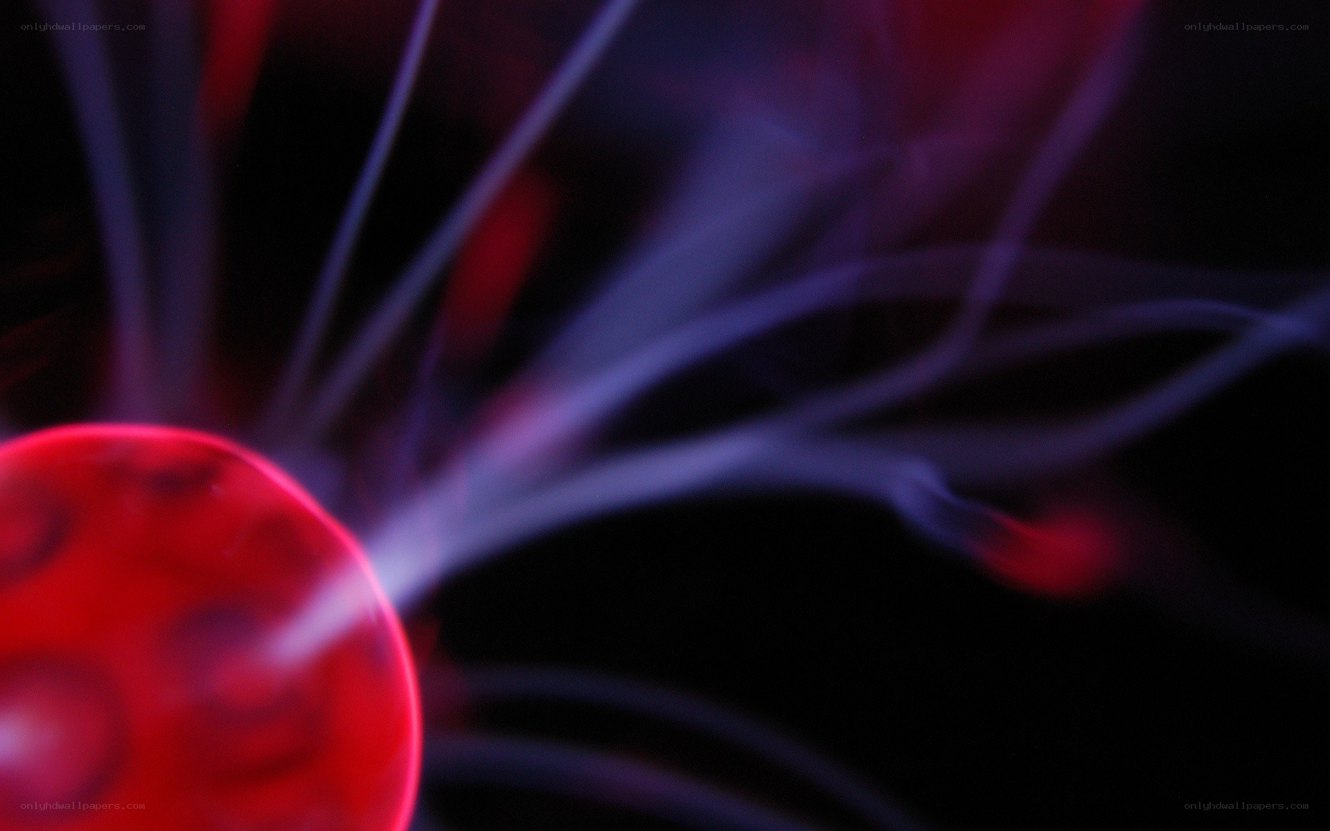red plasma ball with purple tendrils