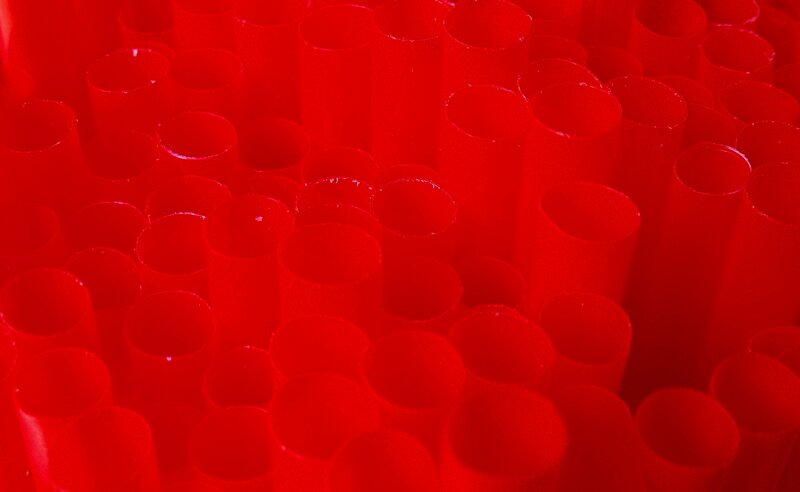 Red Plastic Straws
