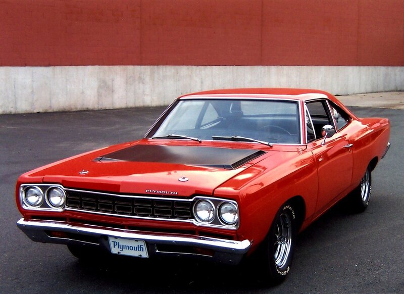 Red Plymouth muscle car