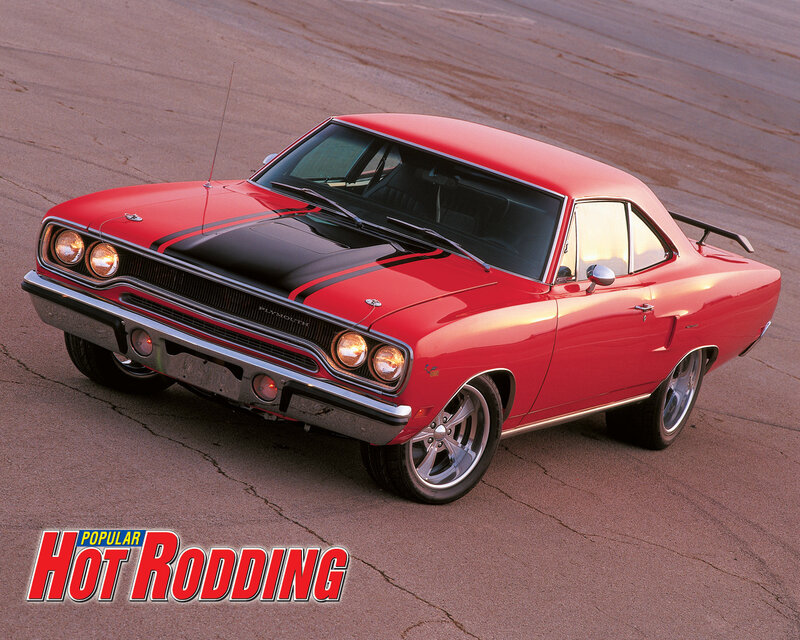 Red Plymouth muscle car
