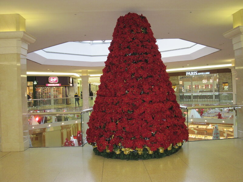 Red Poinsettia Christmas Tree