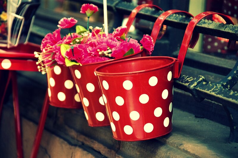 Red Polka-dot Buckets