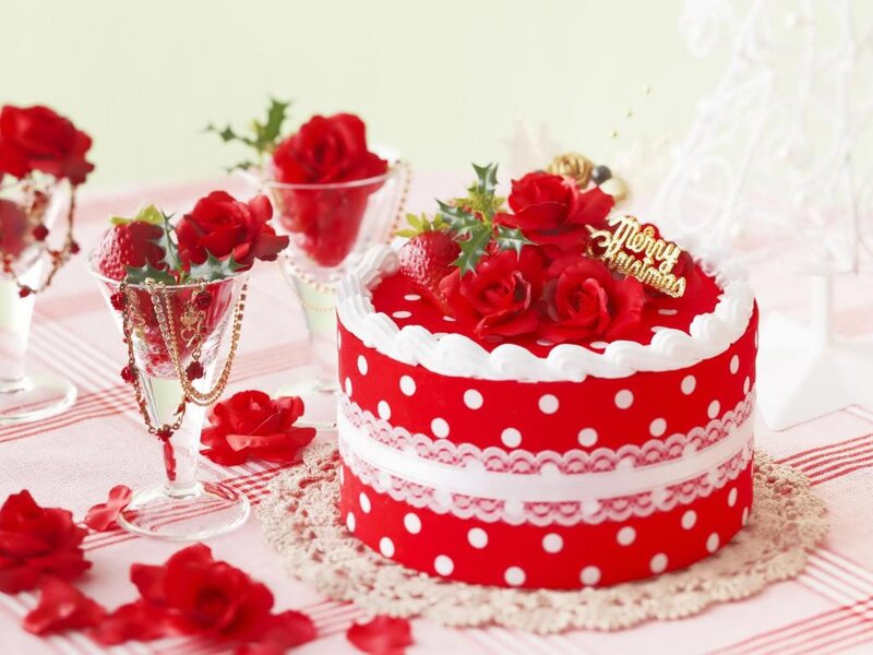 Red Polka Dot Cake — Festive
