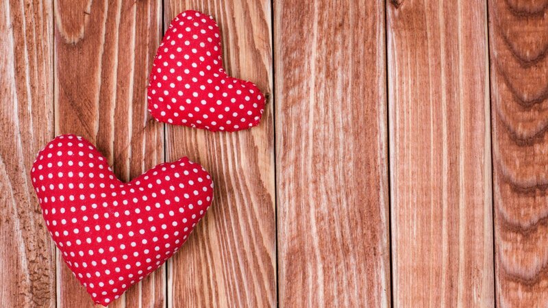 Red Polka Dot Hearts — Calm, Photograph