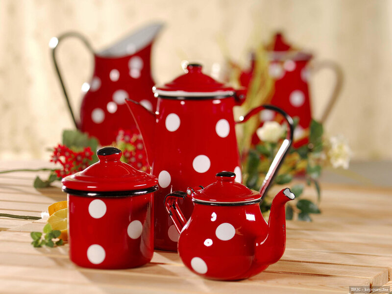 Red Polka Dot Tea Set