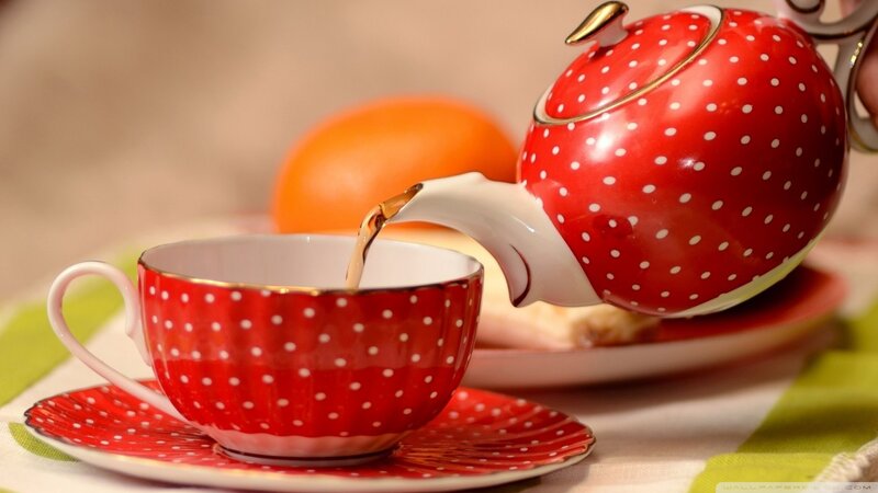 Red Polka-dot Teacup — Calm