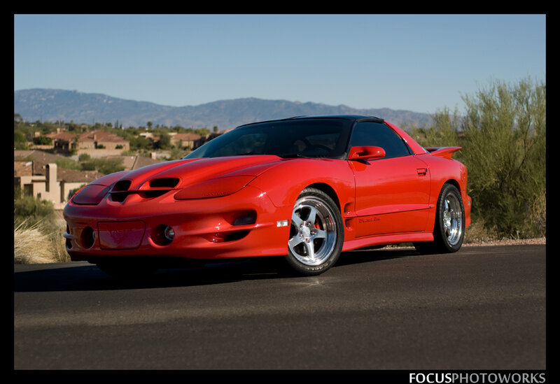 Red Pontiac Firebird — Dramatic, Afternoon, Photograph, Car