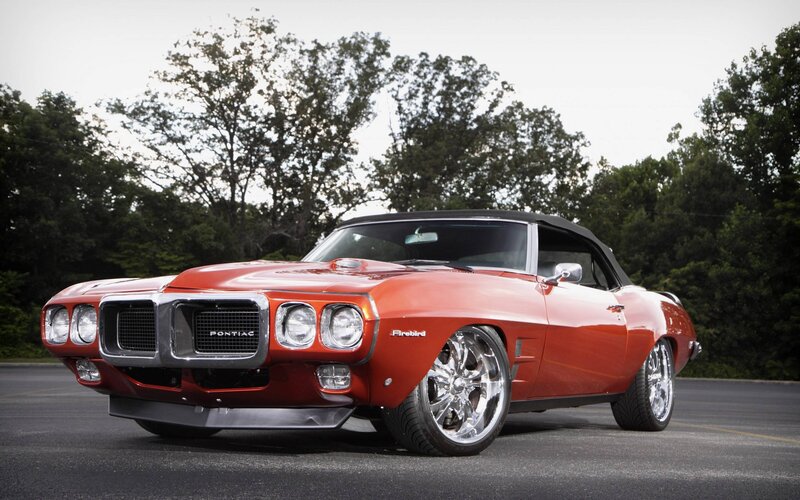 Red Pontiac Firebird — Dramatic, Afternoon, Photograph, Car, Trees