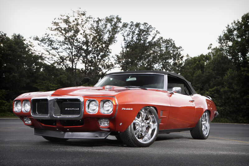 Red Pontiac Firebird — Dramatic, Afternoon, Photograph, Convertible