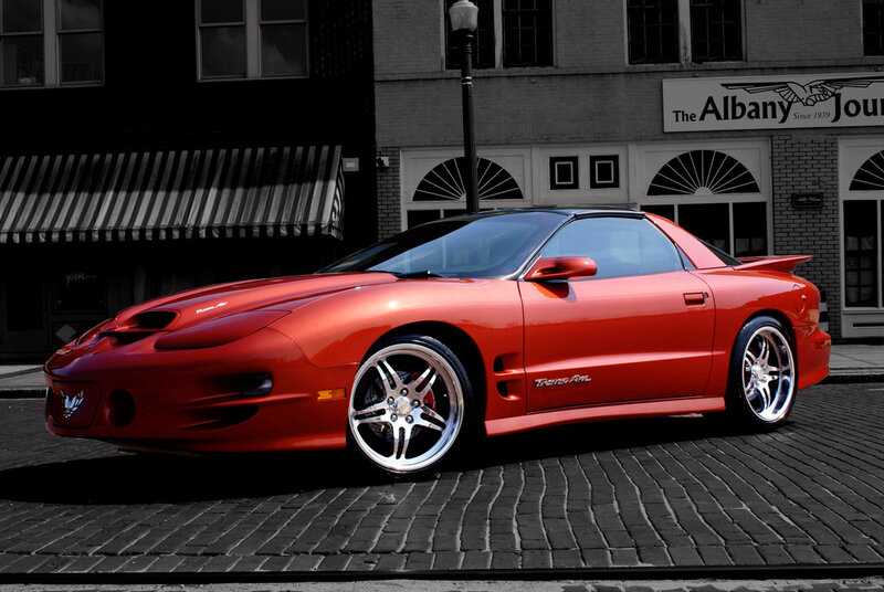 Red Pontiac Firebird — Dramatic, Afternoon, Photograph