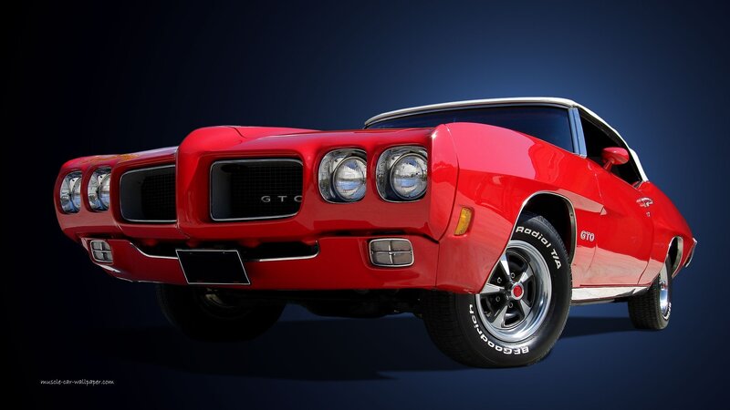 Red Pontiac GTO muscle car