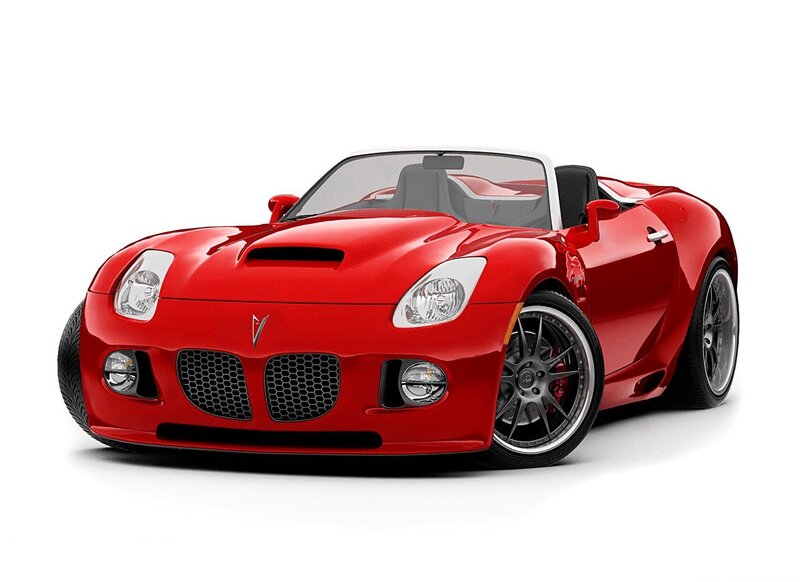Red Pontiac Solstice sports car