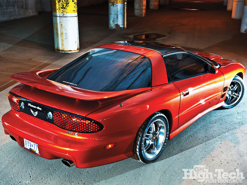Red Pontiac Trans Am — Dramatic