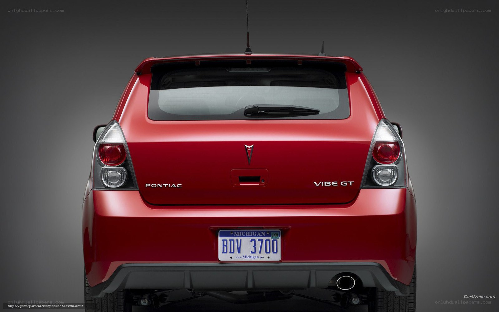 Red Pontiac Vibe GT rear view