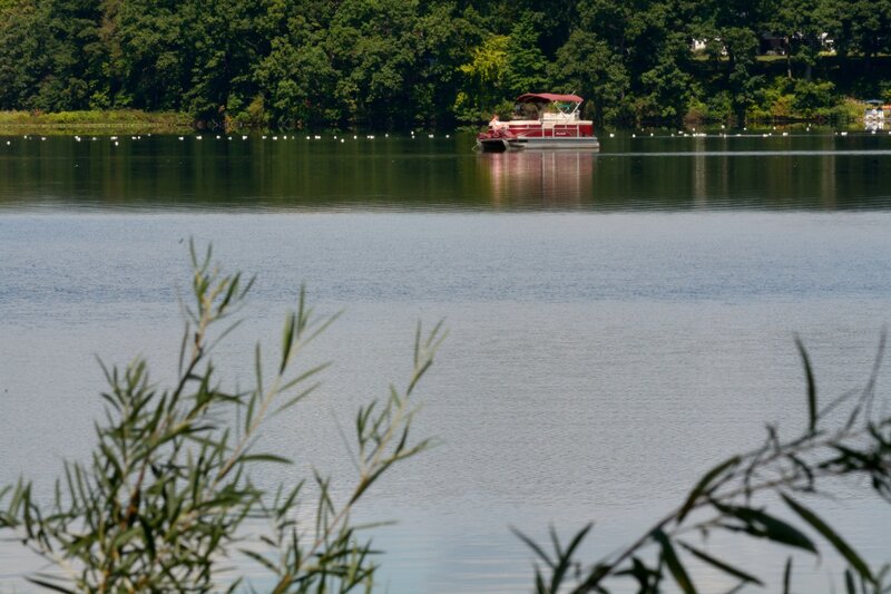 Red Pontoon Boat