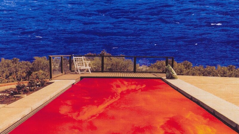 Red Pool Overlooking Ocean