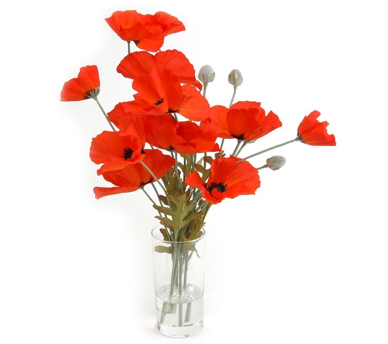 red poppies in a vase