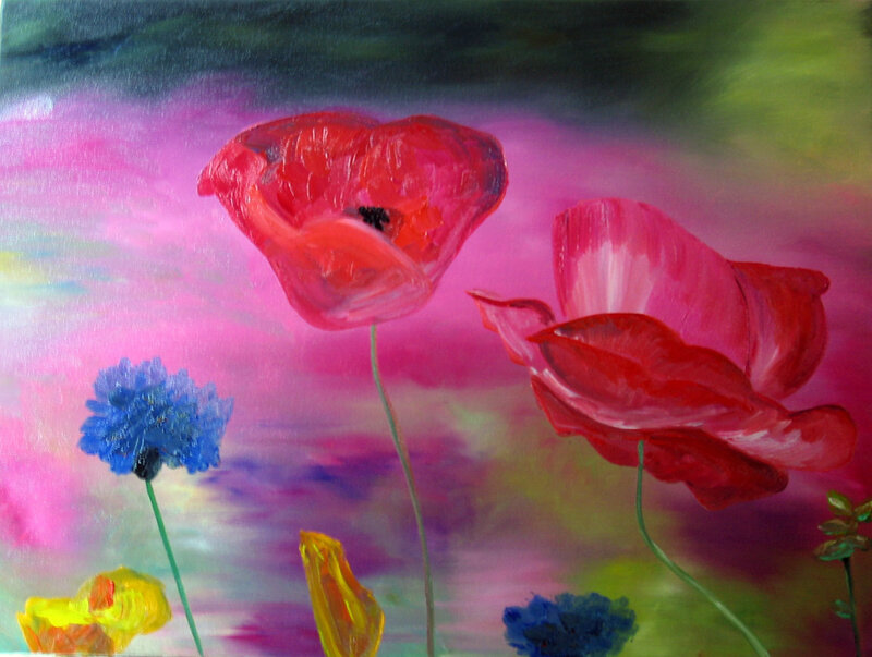 Red Poppies in Field