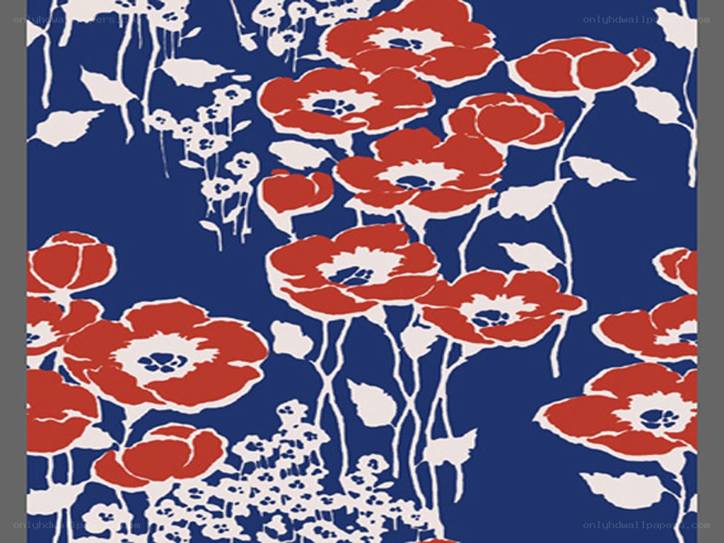 red poppy floral pattern