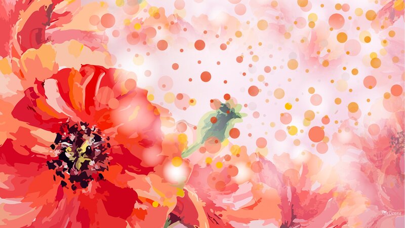 Red Poppy Flower — Vibrant, Digital Art