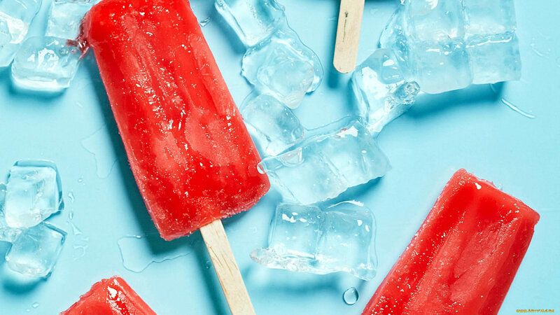 Red Popsicles on Ice