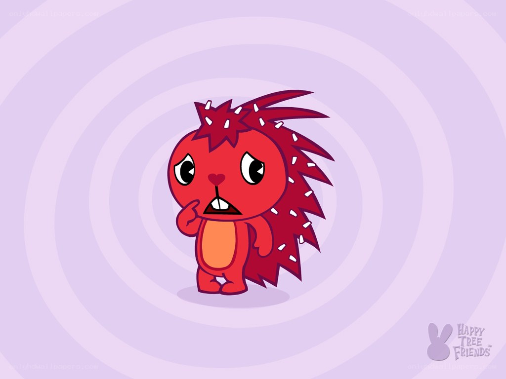 Red porcupine character thinking