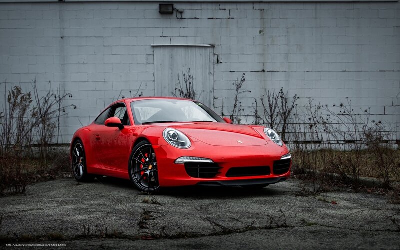 Red Porsche 911 parked outside