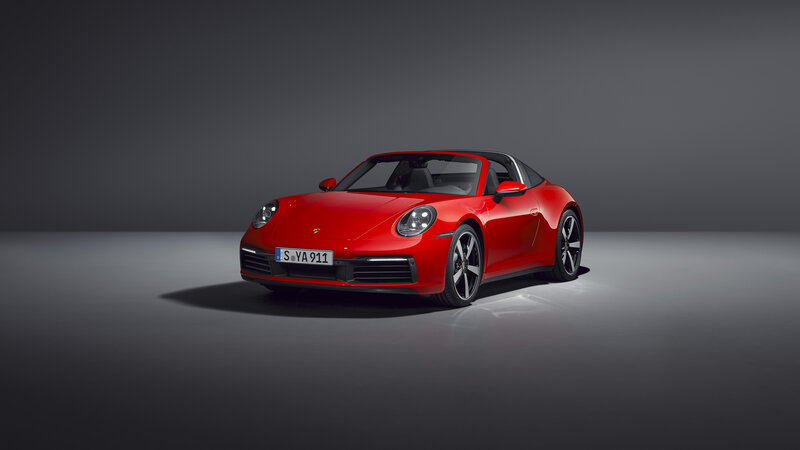 Red Porsche 911 Targa — Dramatic