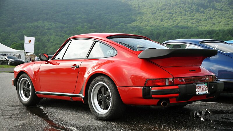 Red Porsche 911 Turbo at car show