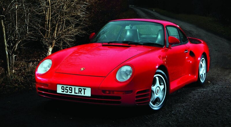 Red Porsche 959 — Dramatic, Night
