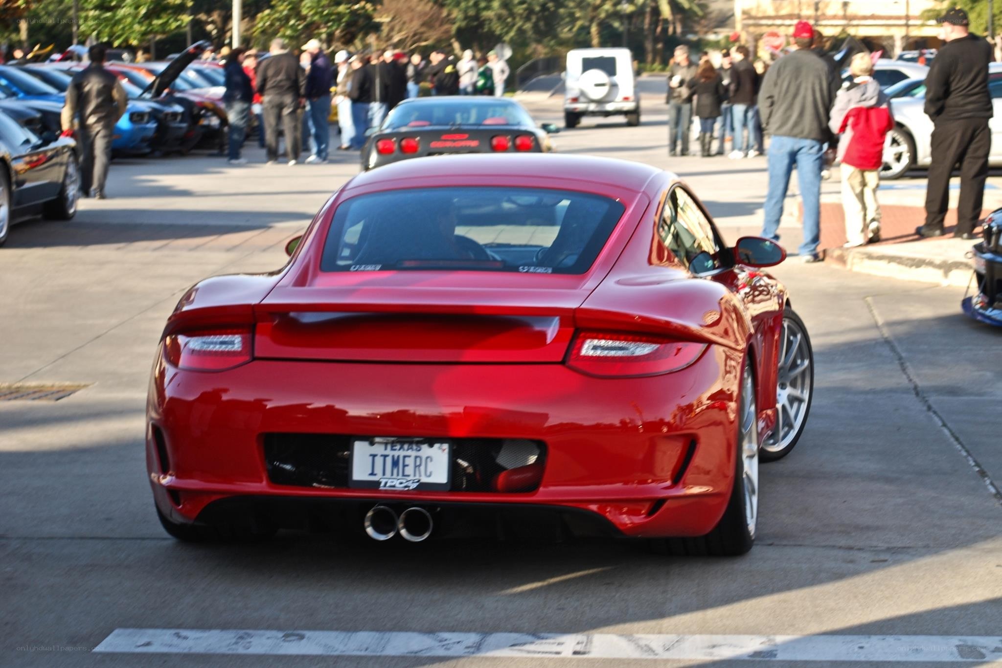 Red Porsche at car show