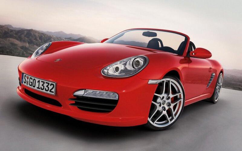 Red Porsche Boxster — Dramatic, Sunset, Photograph
