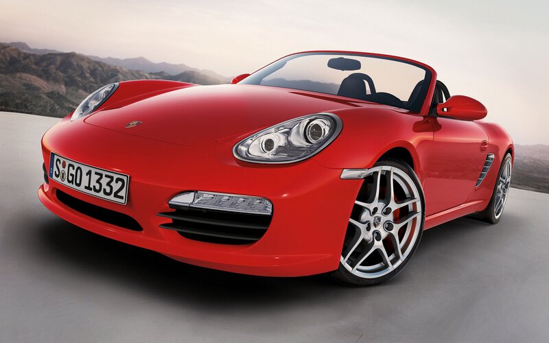 Red Porsche Boxster sports car