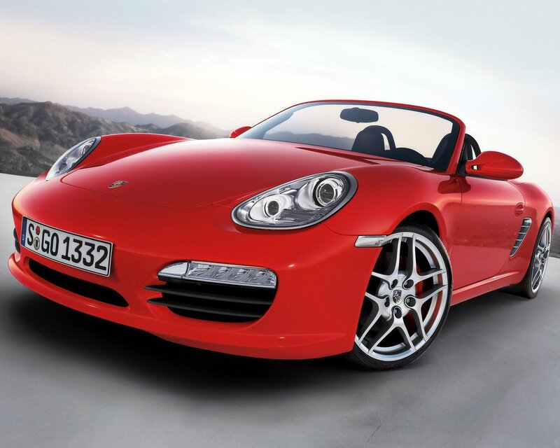 Red Porsche Boxster sports car