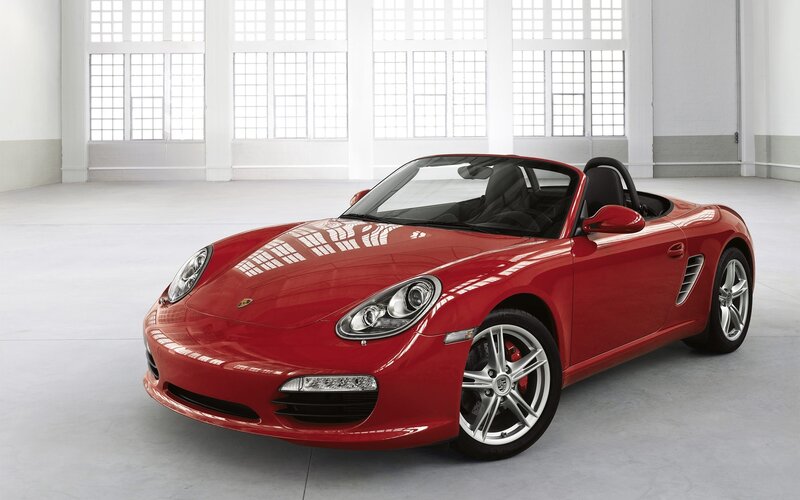 Red Porsche Boxster sports car