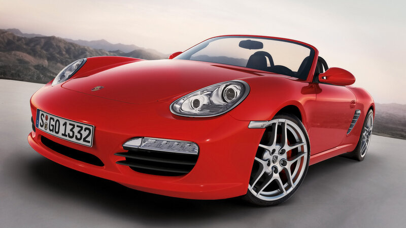 Red Porsche Boxster sports car