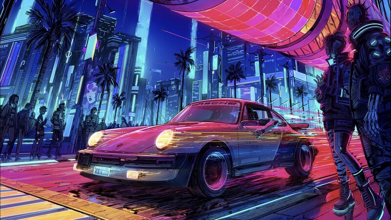 Red Porsche Car — Pink
