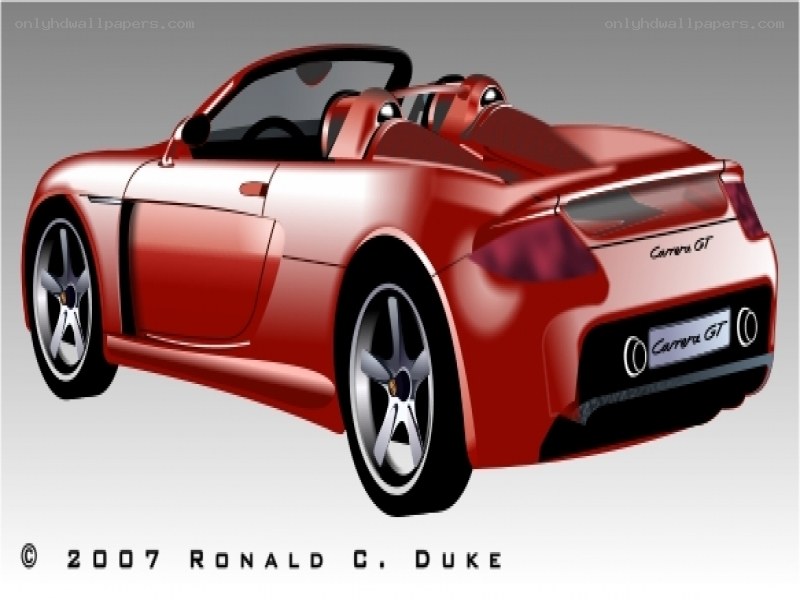 Red Porsche Carrera GT concept