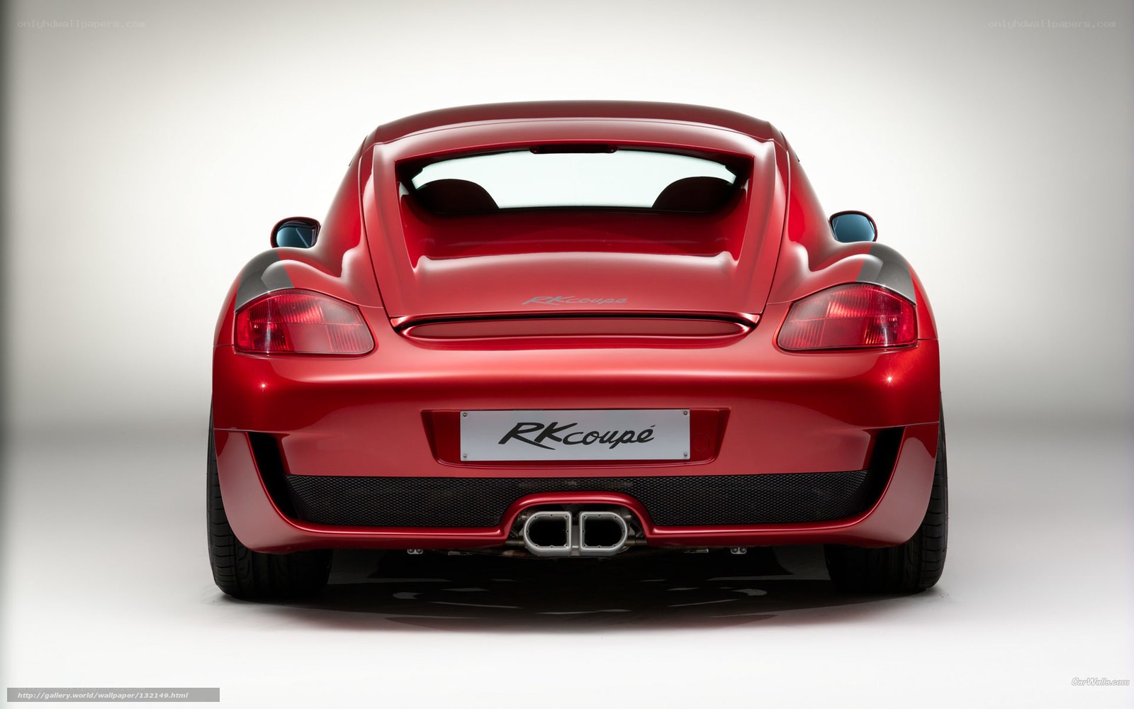 Red Porsche Cayman rear view