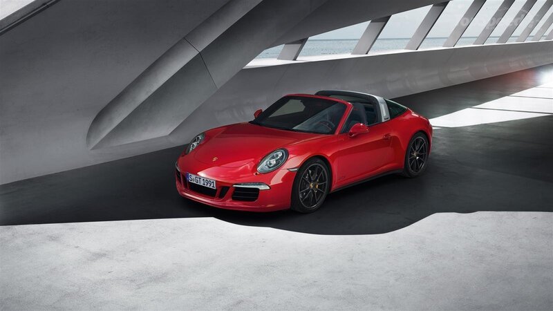 Red Porsche Convertible — Dramatic